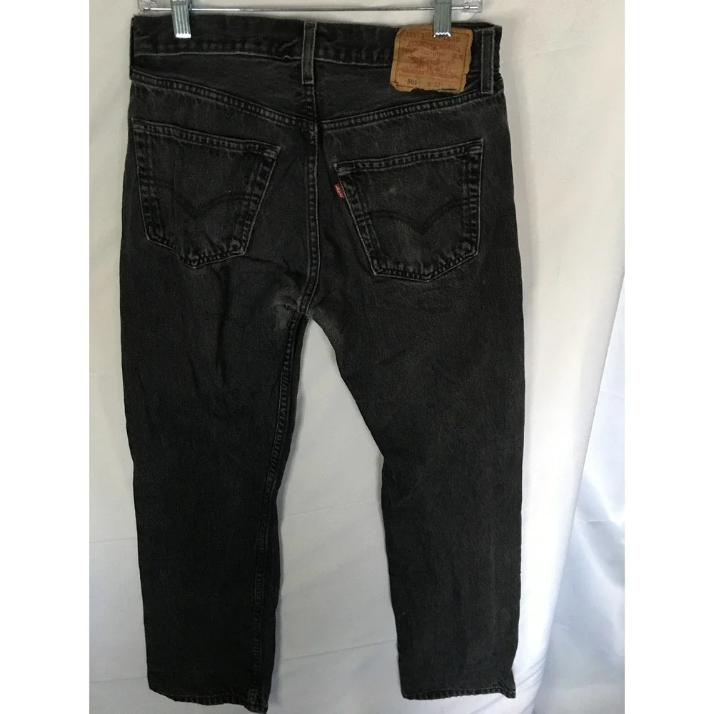 Vintage Levis 501 Black Denim Jeans Made in USA Button Fly